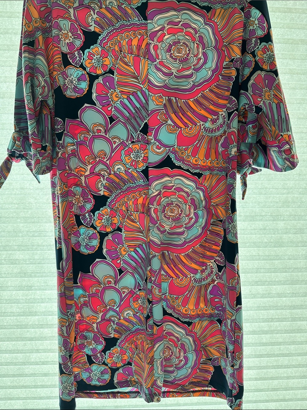Trina Turk Multicolor Floral Print Dress in Pink, Orange & Teal - Picture 4 of 6